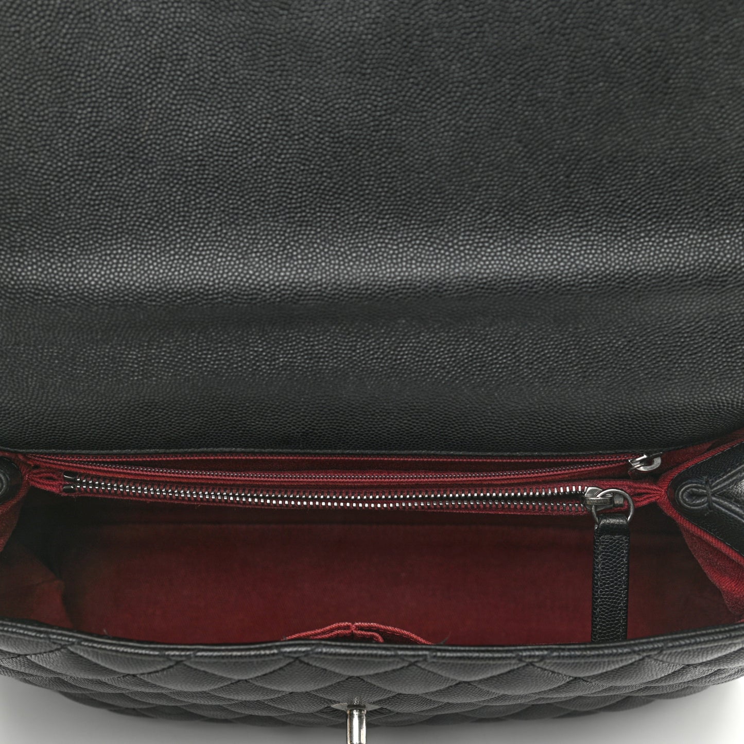 Caviar Quilted Medium Coco Handle Flap Black