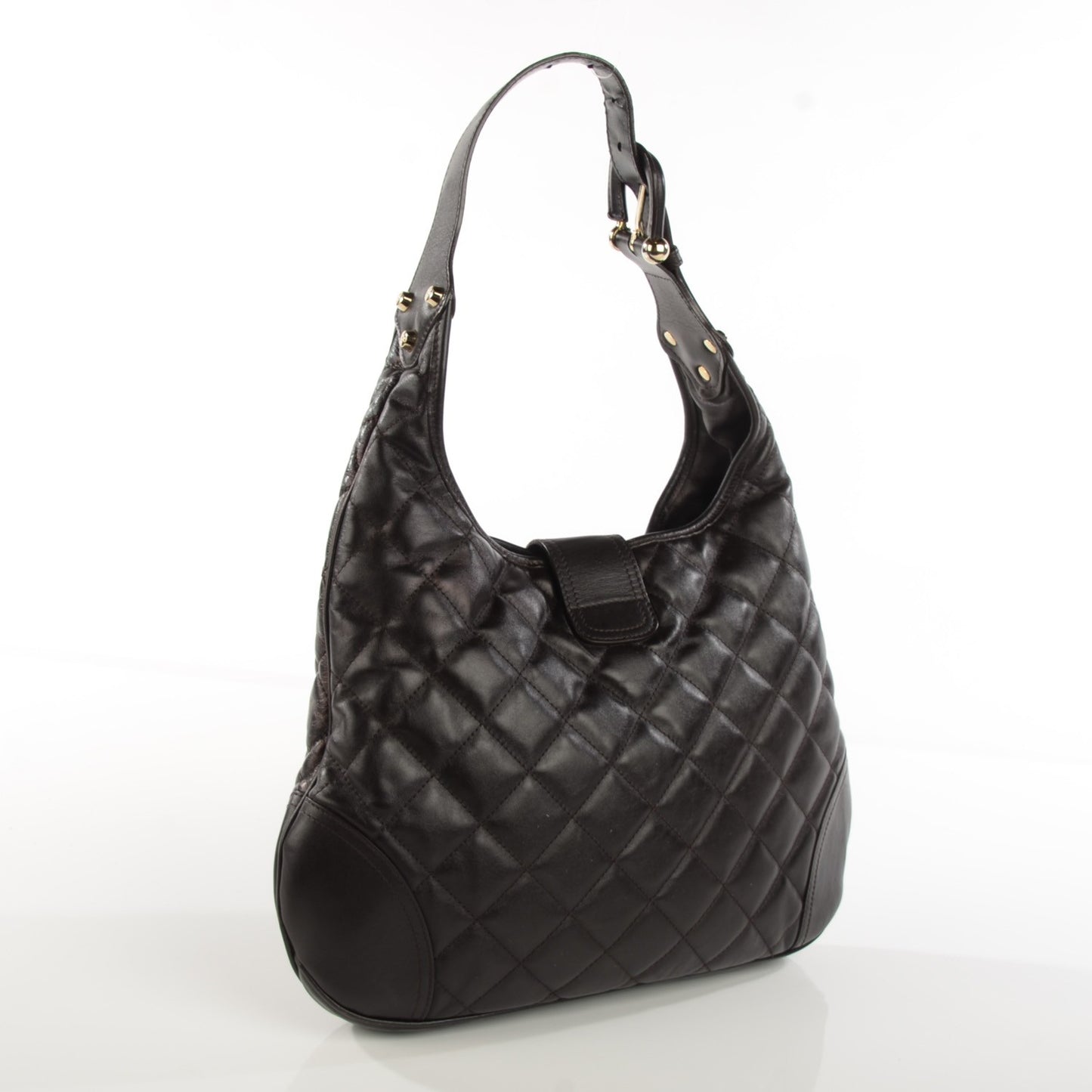 Leather Quilted Brook Hobo Brown