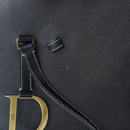 Christian Dior Calfskin Saddle Vertical Shopper Black 15 of 23