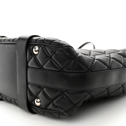 Chanel Lambskin Quilted Large Easy Carry Shopping Tote Black 13 of 16