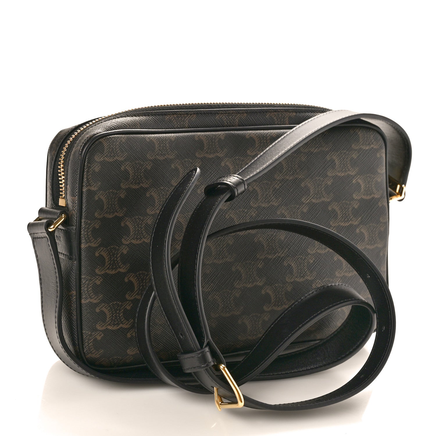 Celine Triomphe Canvas Medium Messenger Bag Black 3 of 10