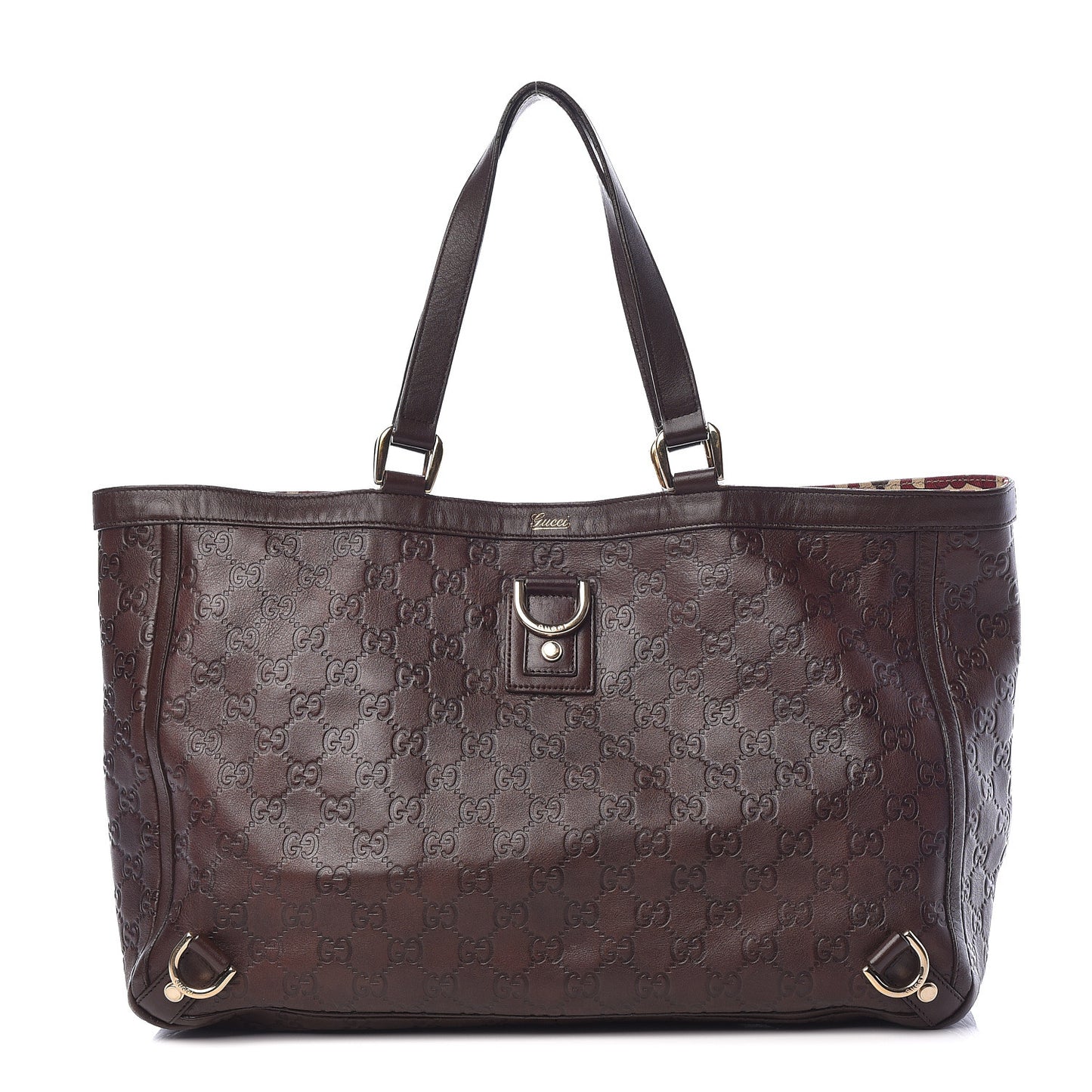 Guccissima Large Abbey Tote Dark Brown