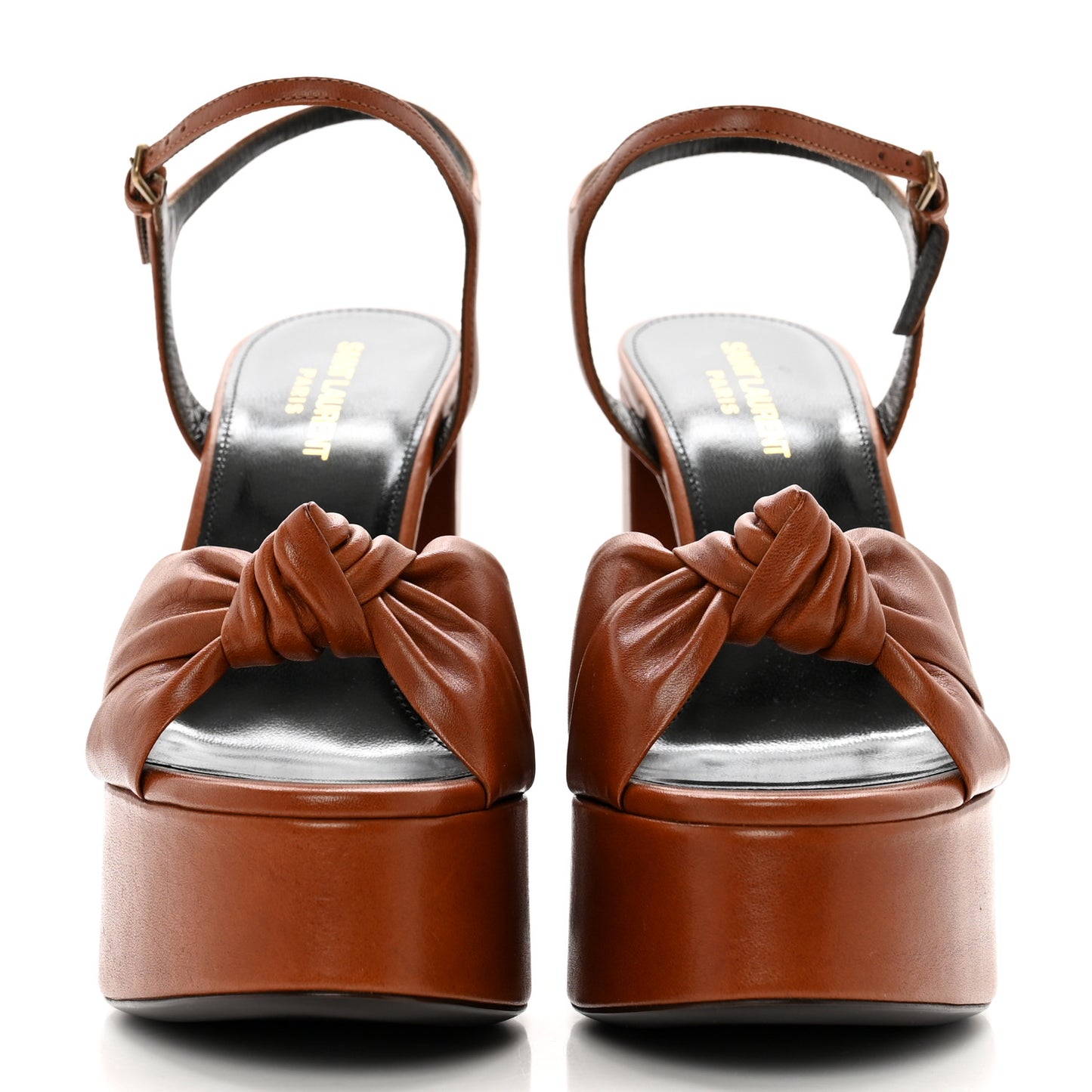Vendome Bianca 85 Platform Sandals 38.5 Cognac