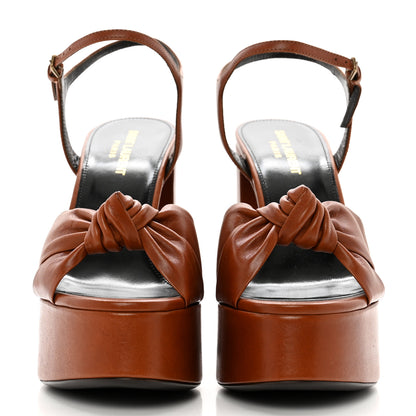 Saint Laurent Vendome Bianca 85 Platform Sandals 38.5 Cognac 2 of 9