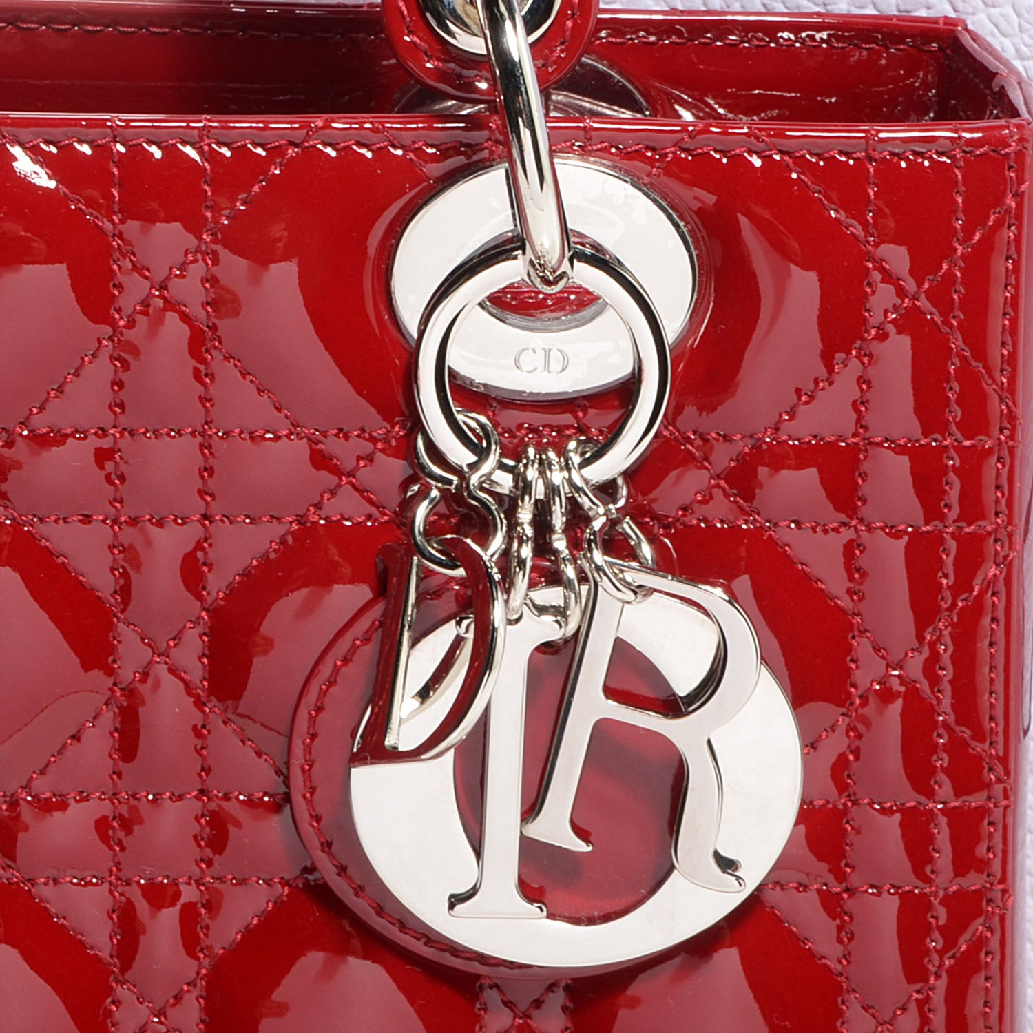 Christian Dior Patent Cannage Medium Lady Dior Red 10 of 12