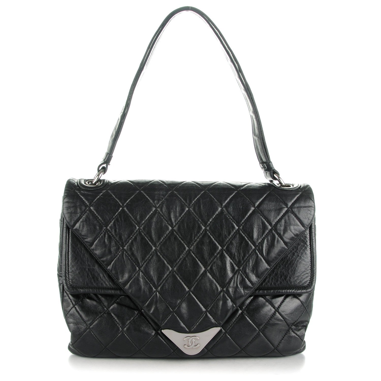 Chanel Lambskin Quilted Padded Envelope Flap Black 1 of 7