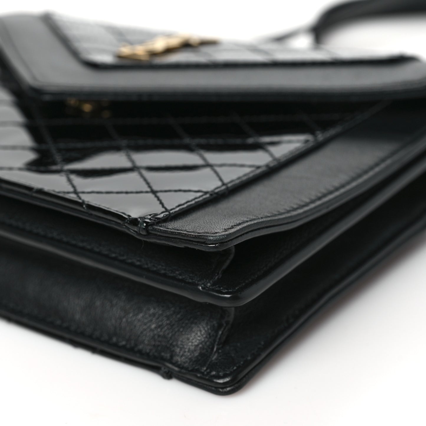 Lambskin Patent Quilted Mini Gaby Satchel Black