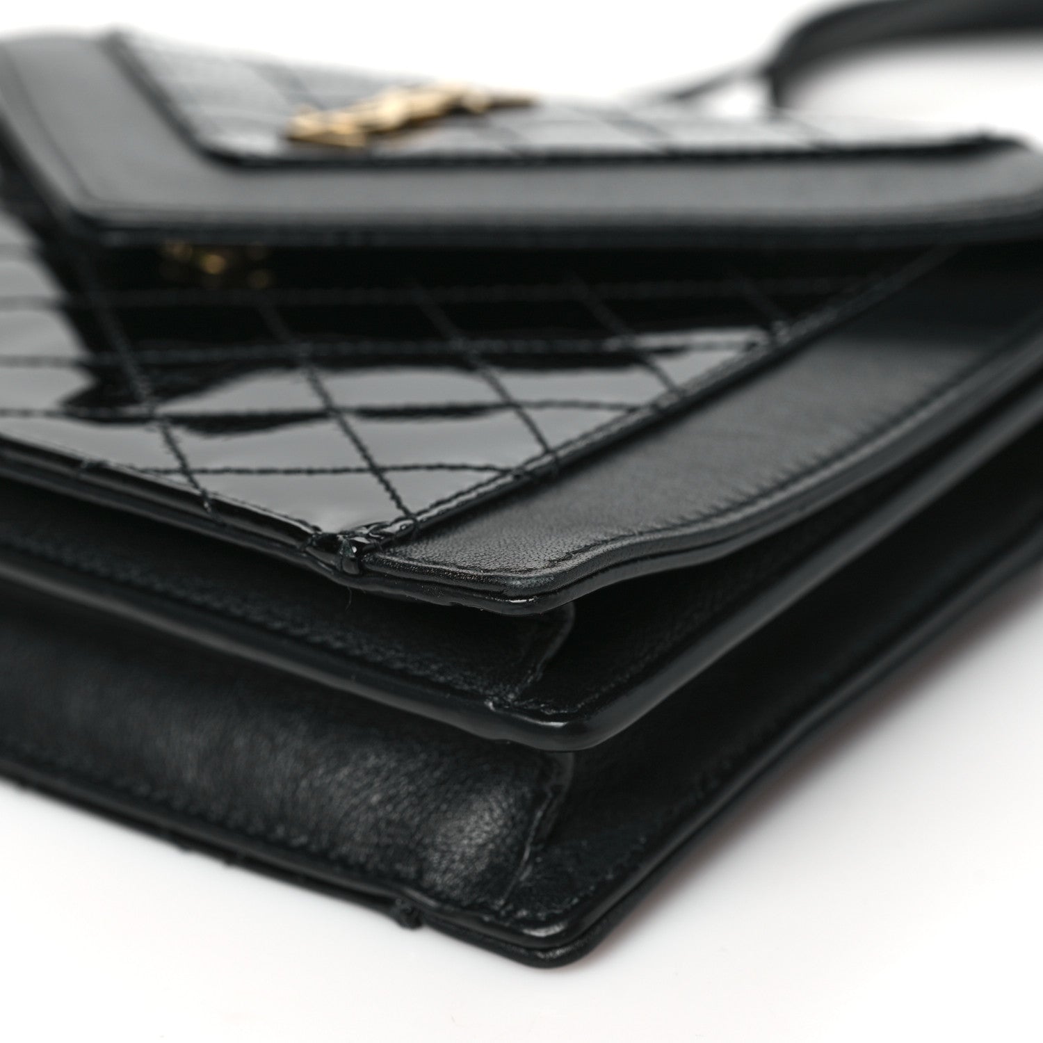 Saint Laurent Lambskin Patent Quilted Mini Gaby Satchel Black 10 of 10