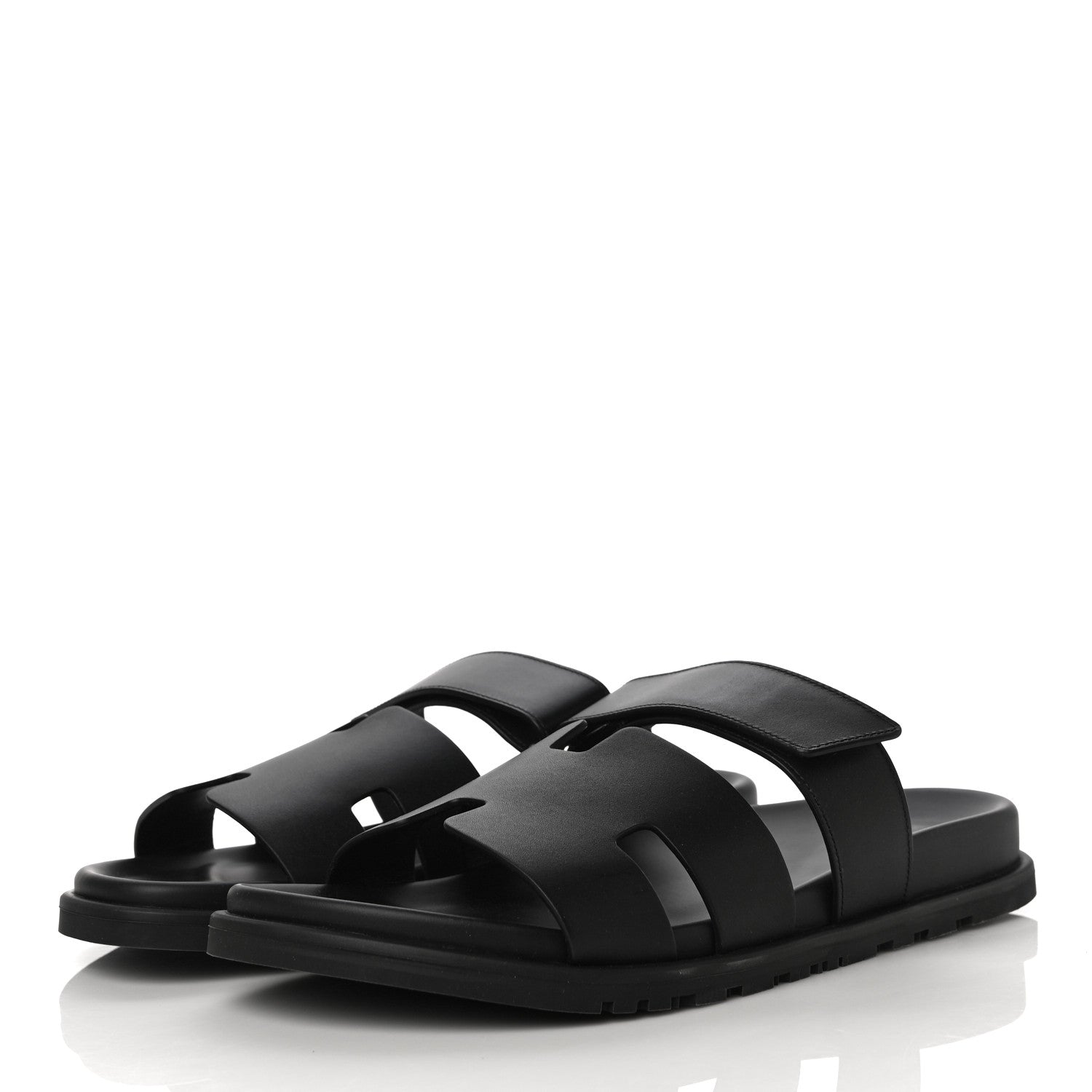Hermes Calfskin Mens Chypre Sandals 43 Black 3 of 13