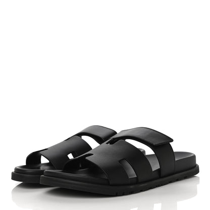 Hermes Calfskin Mens Chypre Sandals 43 Black 3 of 13
