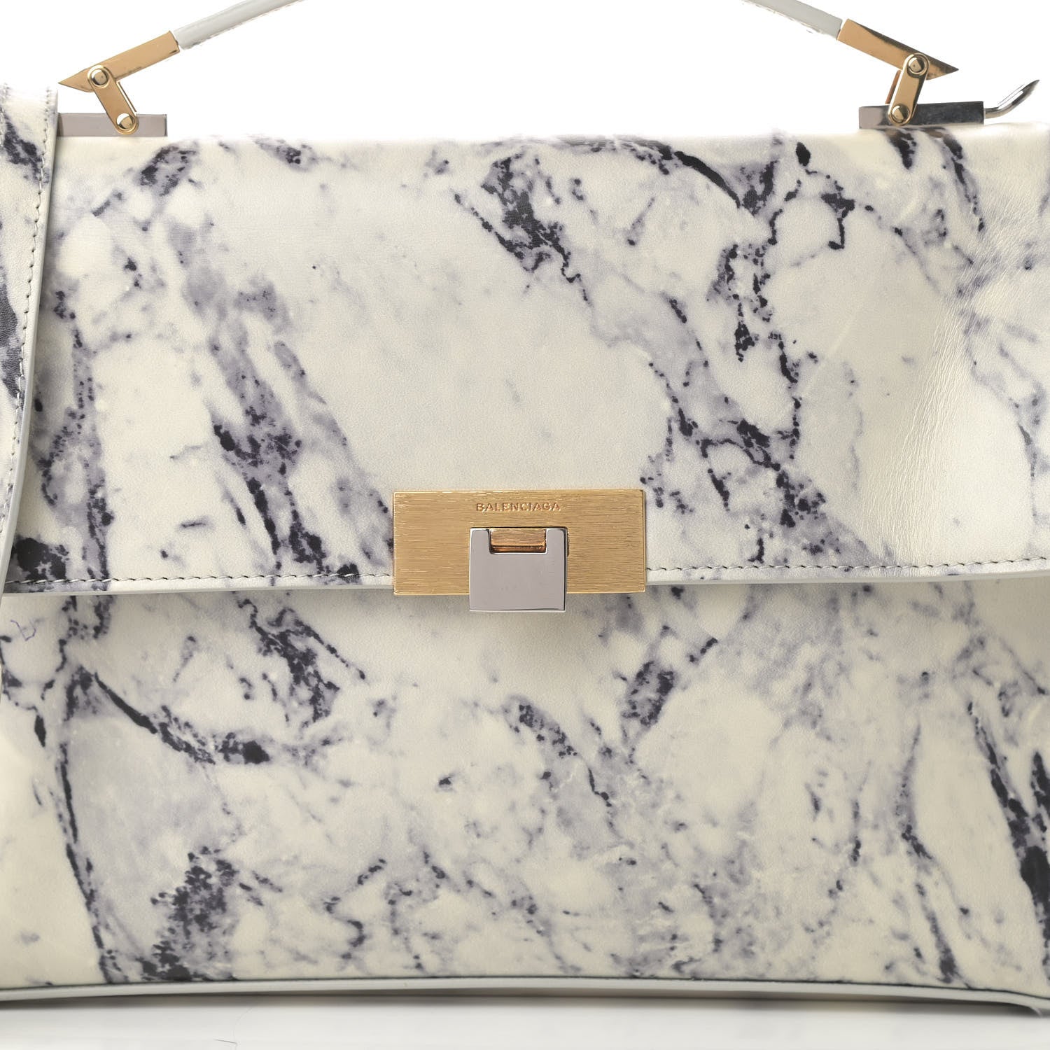 Balenciaga Veau Marbre Le Dix S New Cartable Briefcase Blanc Marbre Black 9 of 11