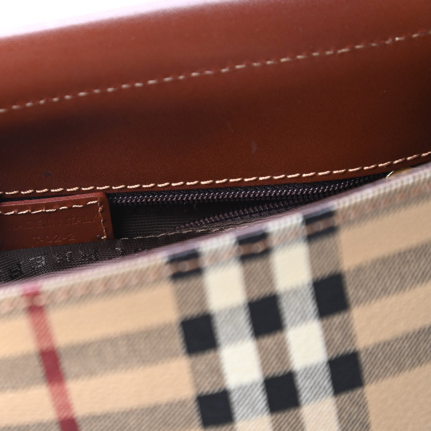 Burberry Haymarket Check Crossbody Bag Brown 9 of 10
