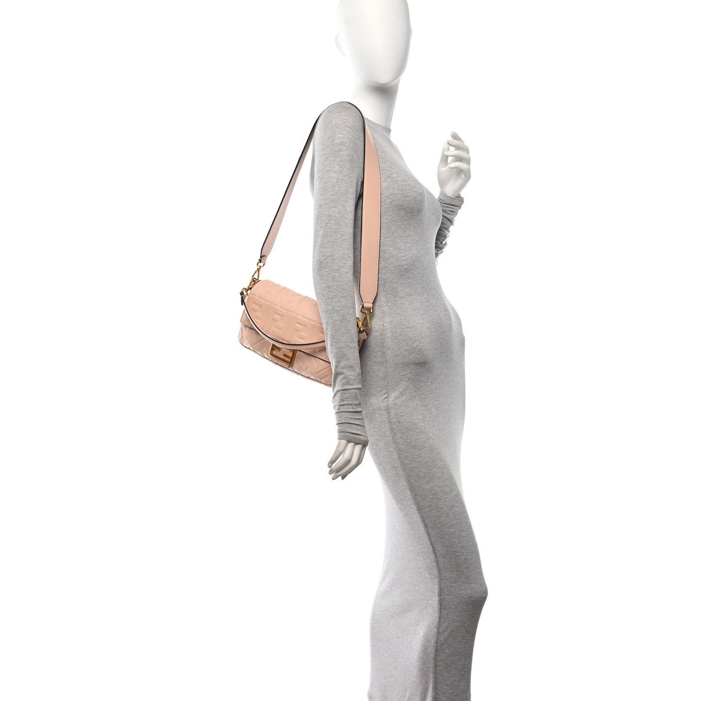 Nappa FF 1974 Embossed Baguette Rosa Quarzo