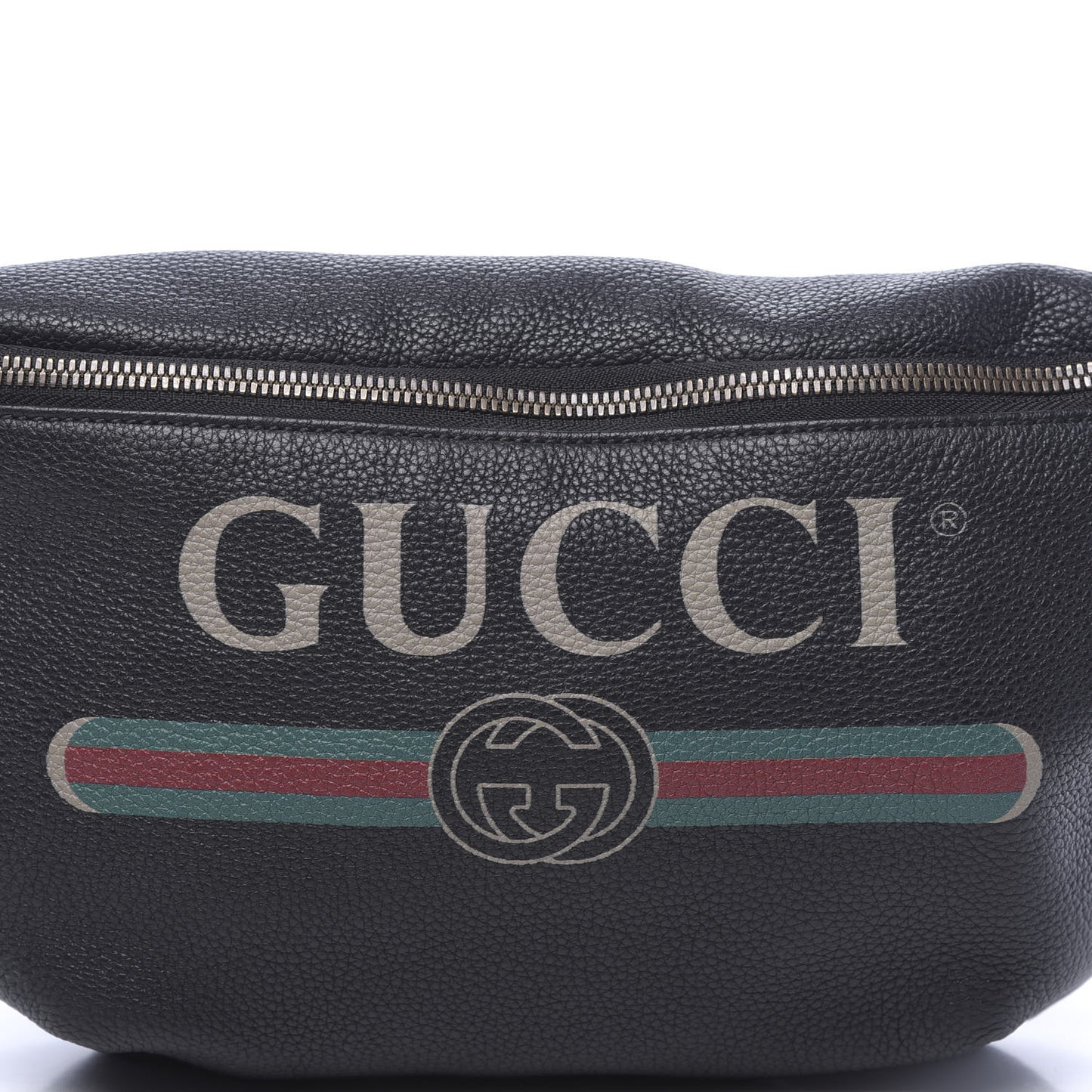 Grained Calfskin Logo Belt Bag Black