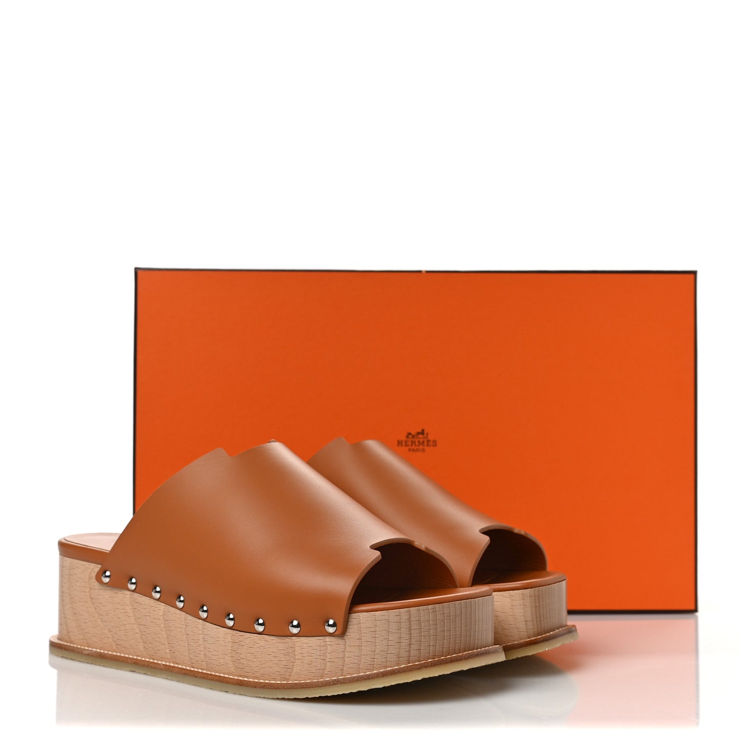 Calfskin Ellipse Mules 39 Marron Glaise