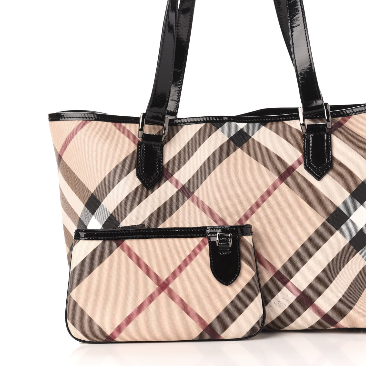 Burberry Nova Check Small Nickie Tote Black 16 of 18