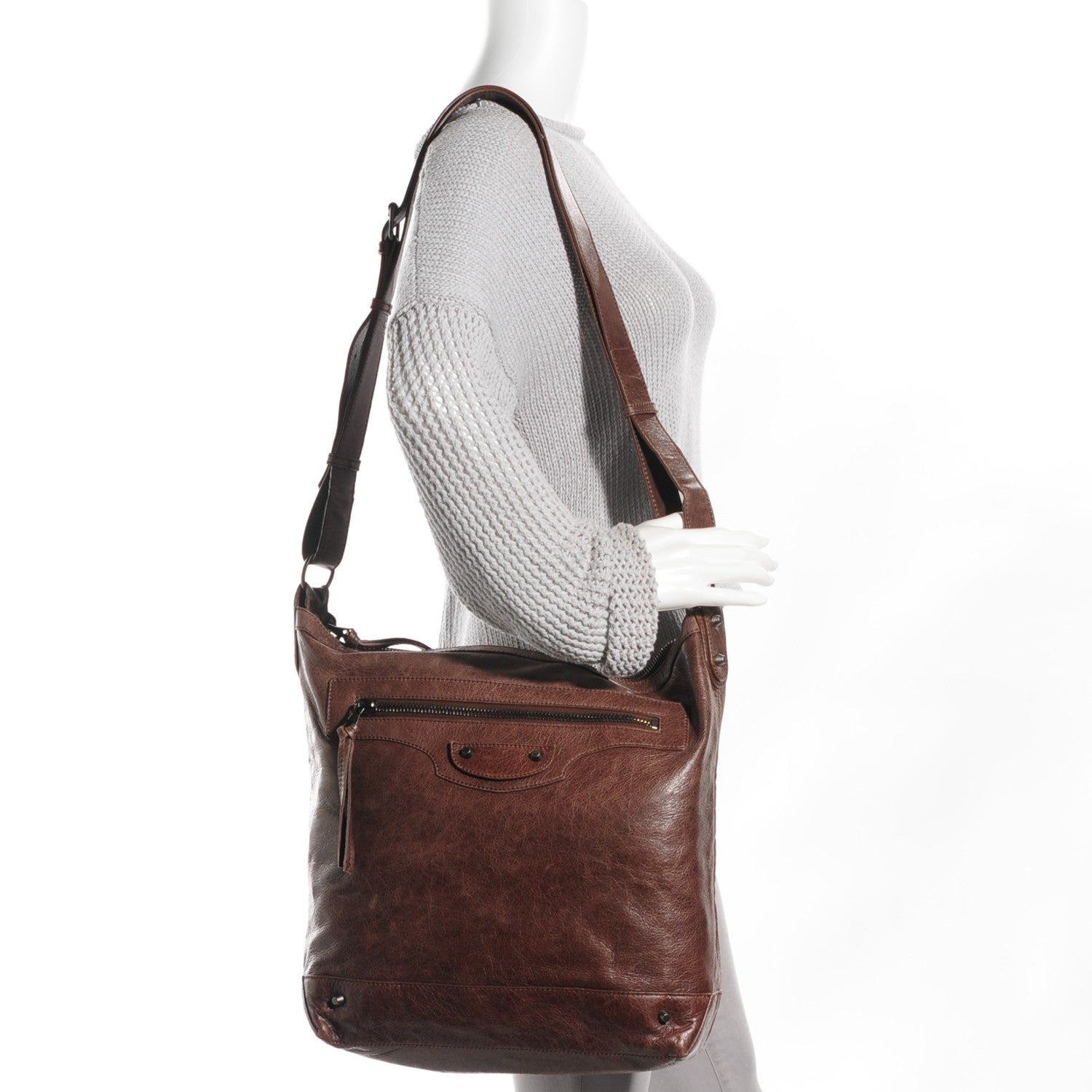 Balenciaga Agneau Day Messenger Castagna 2 of 12