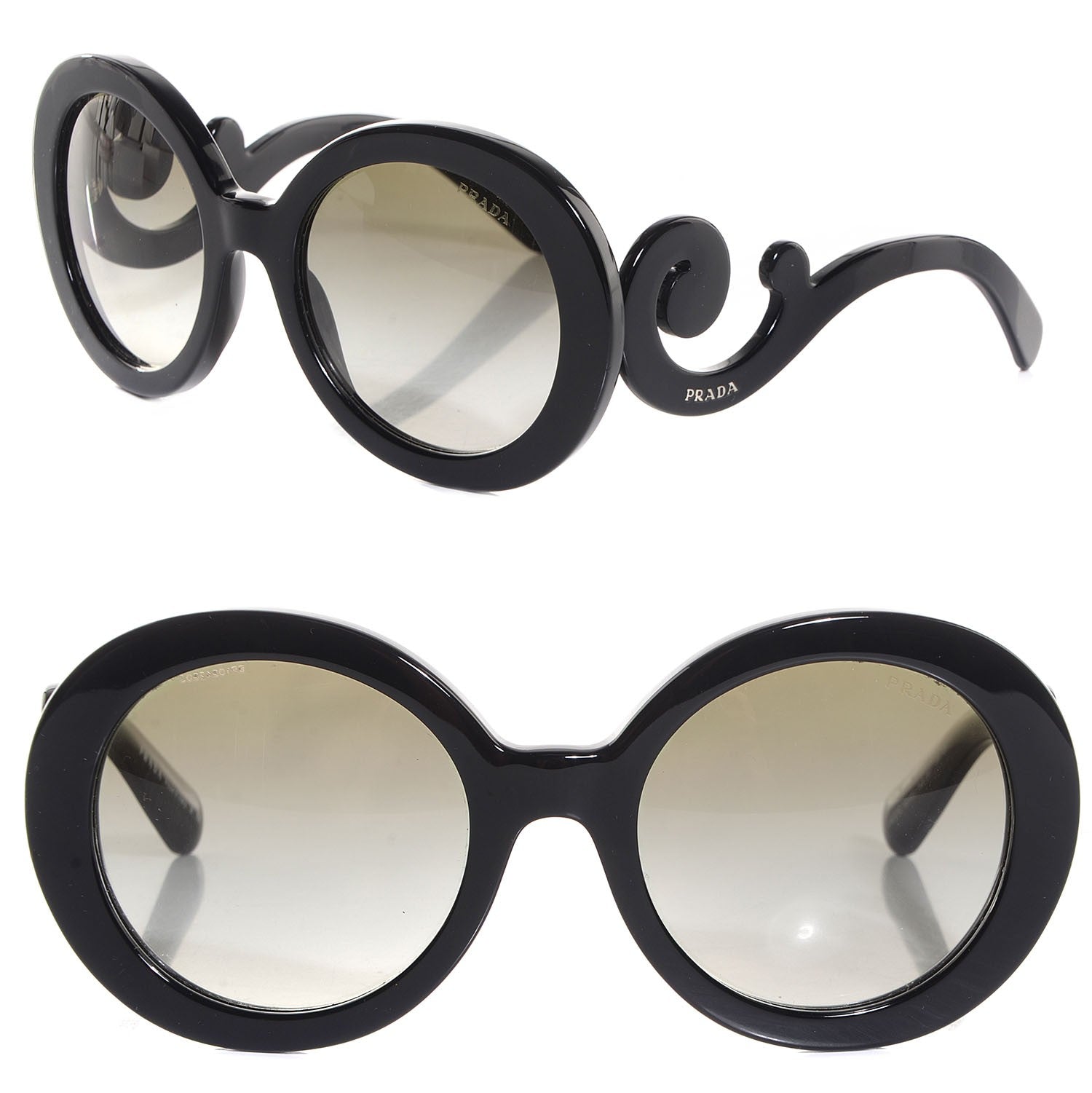 Prada Baroque Sunglasses SPR 27N Black 1 of 4