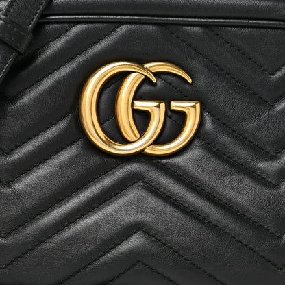 Gucci Calfskin Matelasse Small GG Marmont Chain Shoulder Bag Black 7 of 12