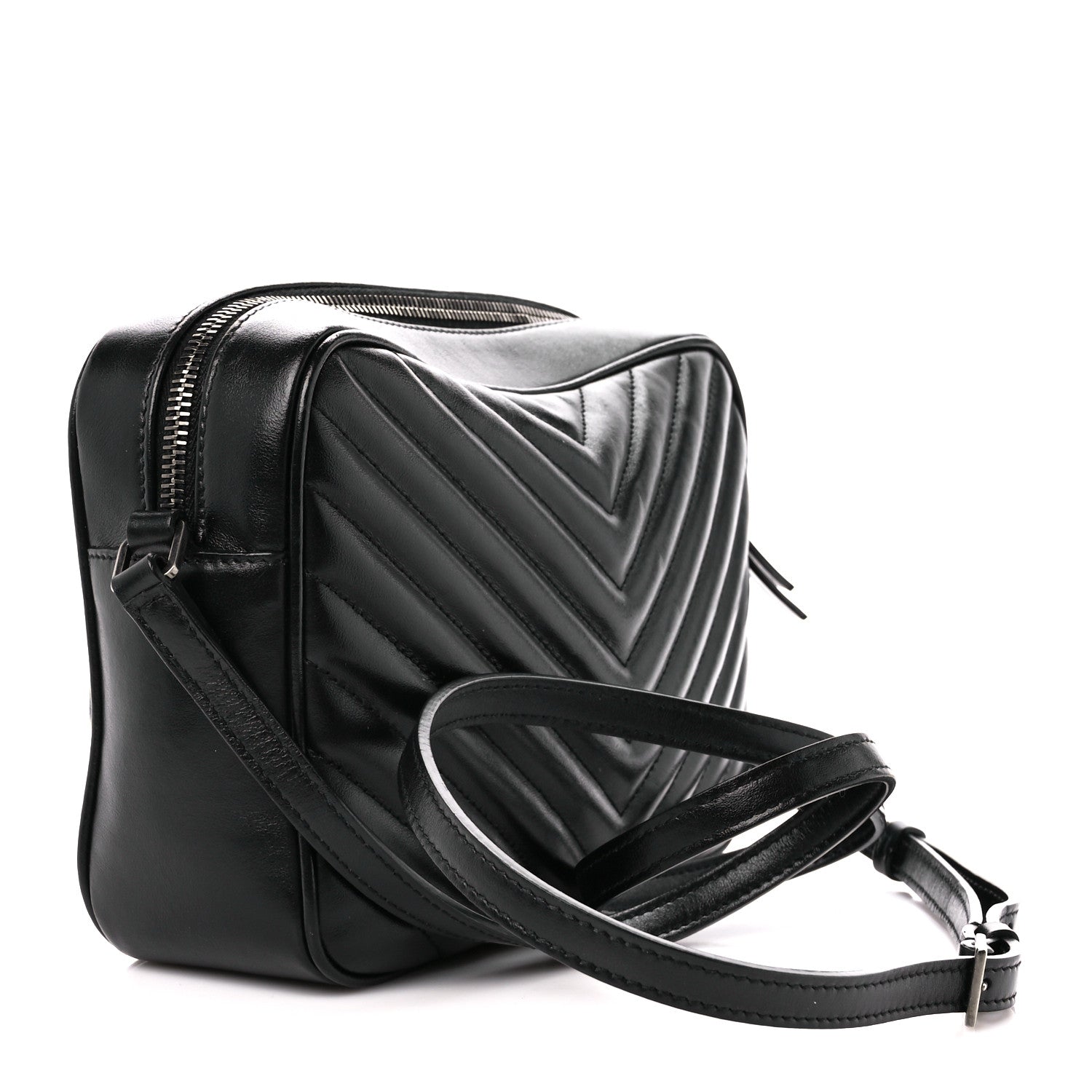 Saint Laurent Calfskin Matelasse Monogram Lou Camera Bag Black 3 of 10