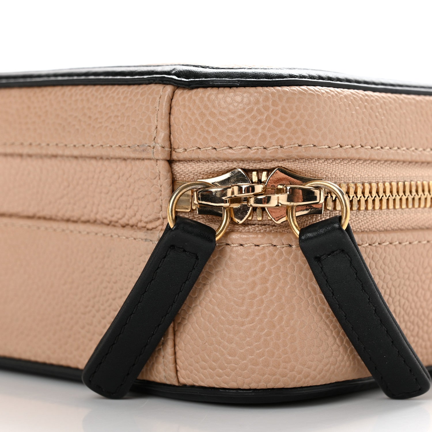 Chanel Caviar Quilted Small CC Filigree Vanity Case Beige Black 10 of 11