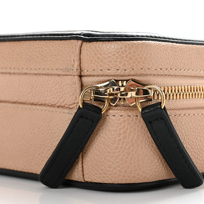Chanel Caviar Quilted Small CC Filigree Vanity Case Beige Black 10 of 11
