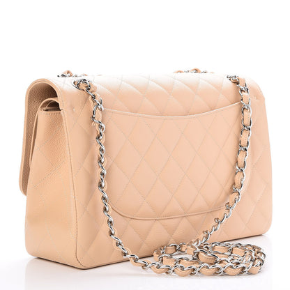 Chanel Caviar Quilted Jumbo Double Flap Beige Clair 4 of 9