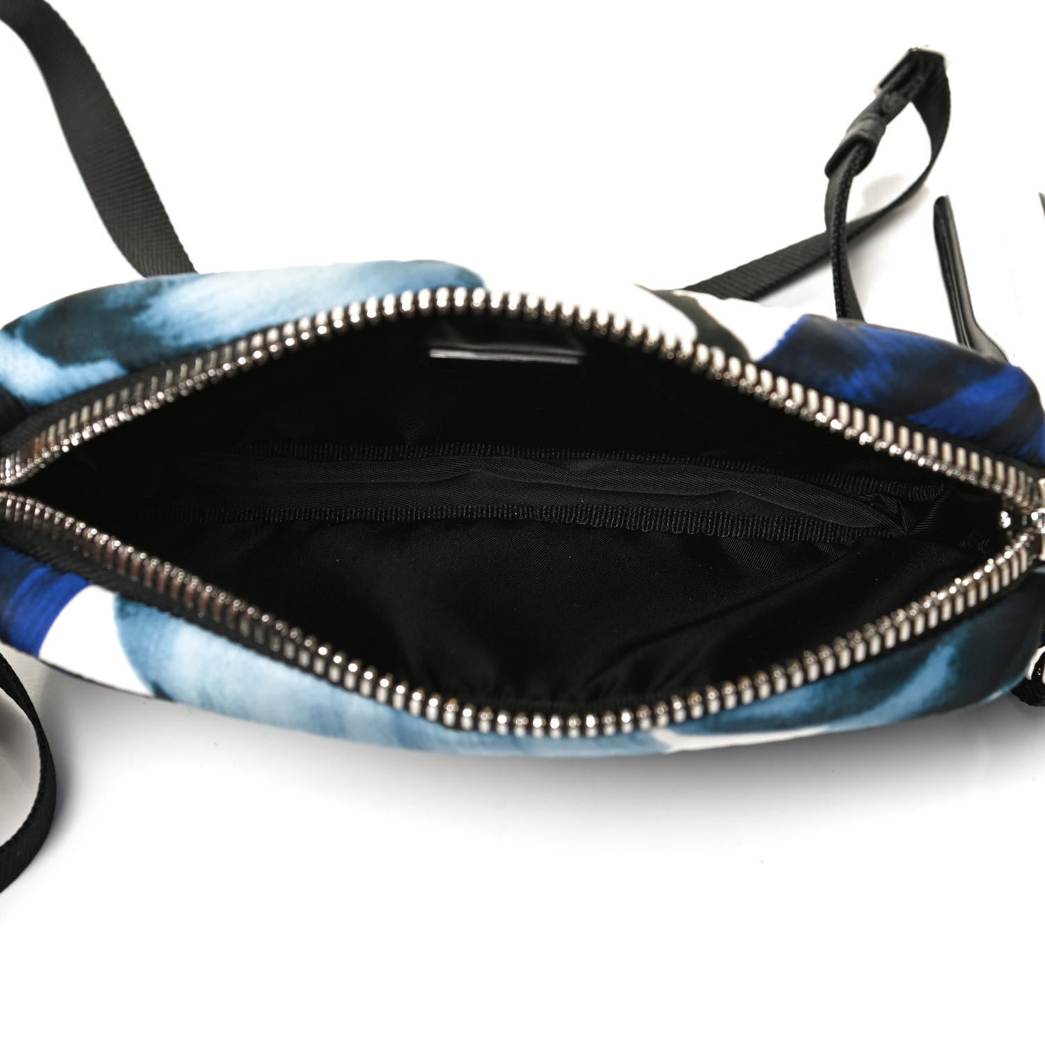 Prada Tessuto Soft Nylon Small Roses Print Convertible Crossbody Wristlet Blue 5 of 12