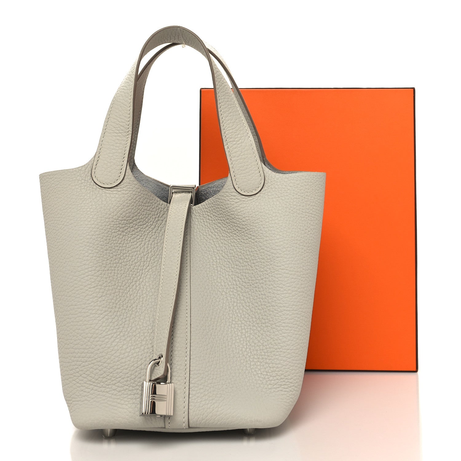 Hermes Taurillon Clemence Picotin Lock 18 PM Gris Perle 13 of 13
