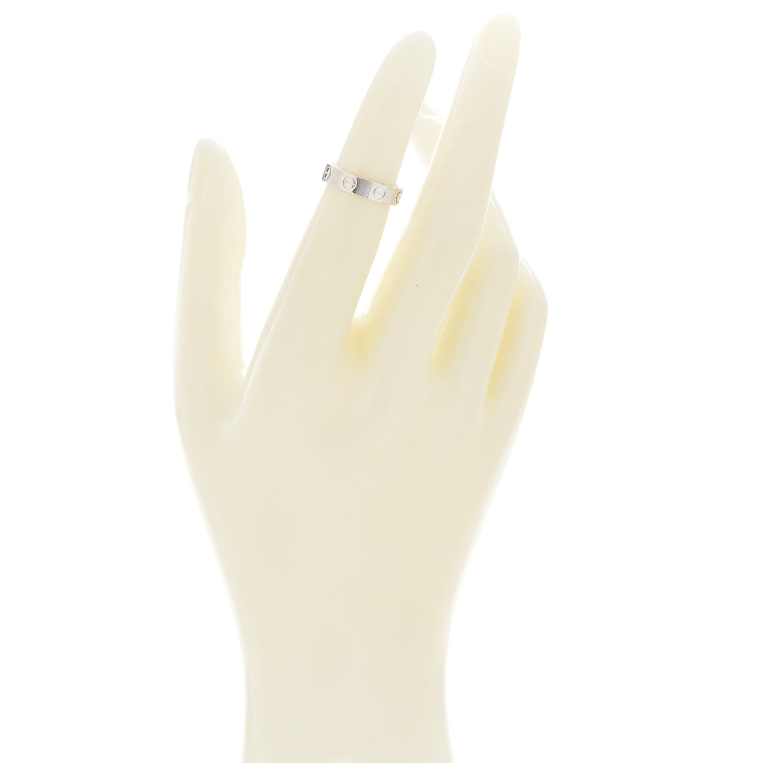 Cartier 18K White Gold Diamond 4mm LOVE Wedding Band Ring 46 3.75 2 of 6