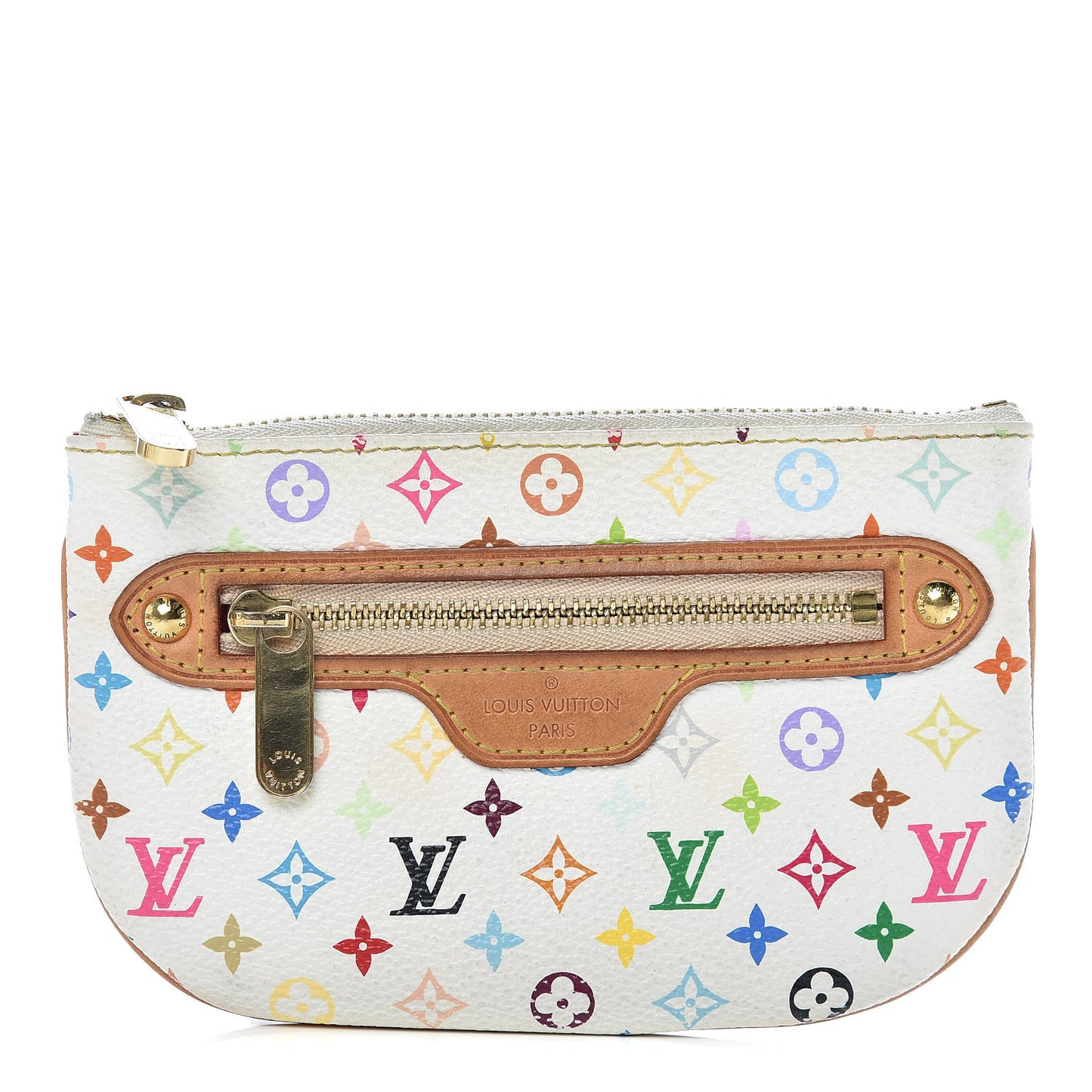 Monogram Multicolor Pochette Plate MM White