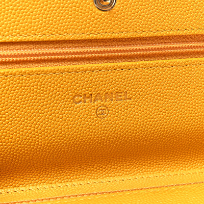 Chanel Caviar Quilted Wallet on Chain WOC Yellow 6 of 11