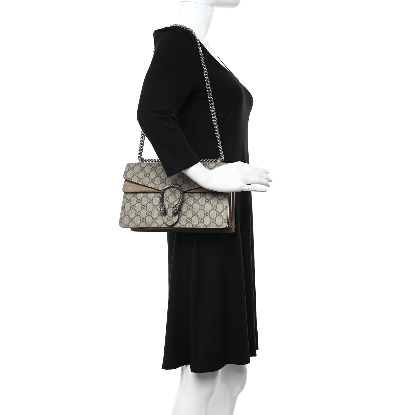 GG Supreme Monogram Small Dionysus Shoulder Bag Taupe