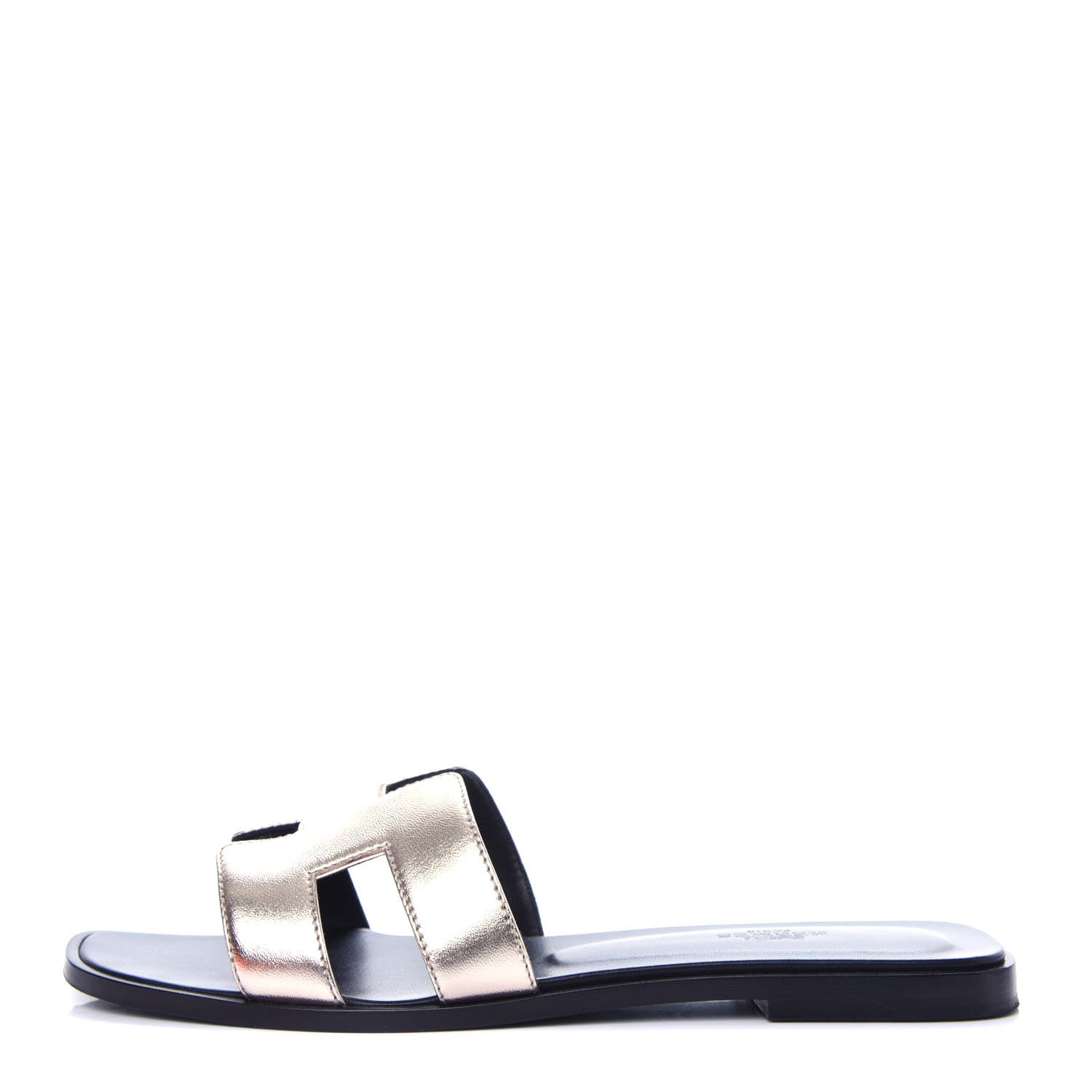 Hermes Metallic Nappa Oran Sandals 39 Rose Dore 1 of 11