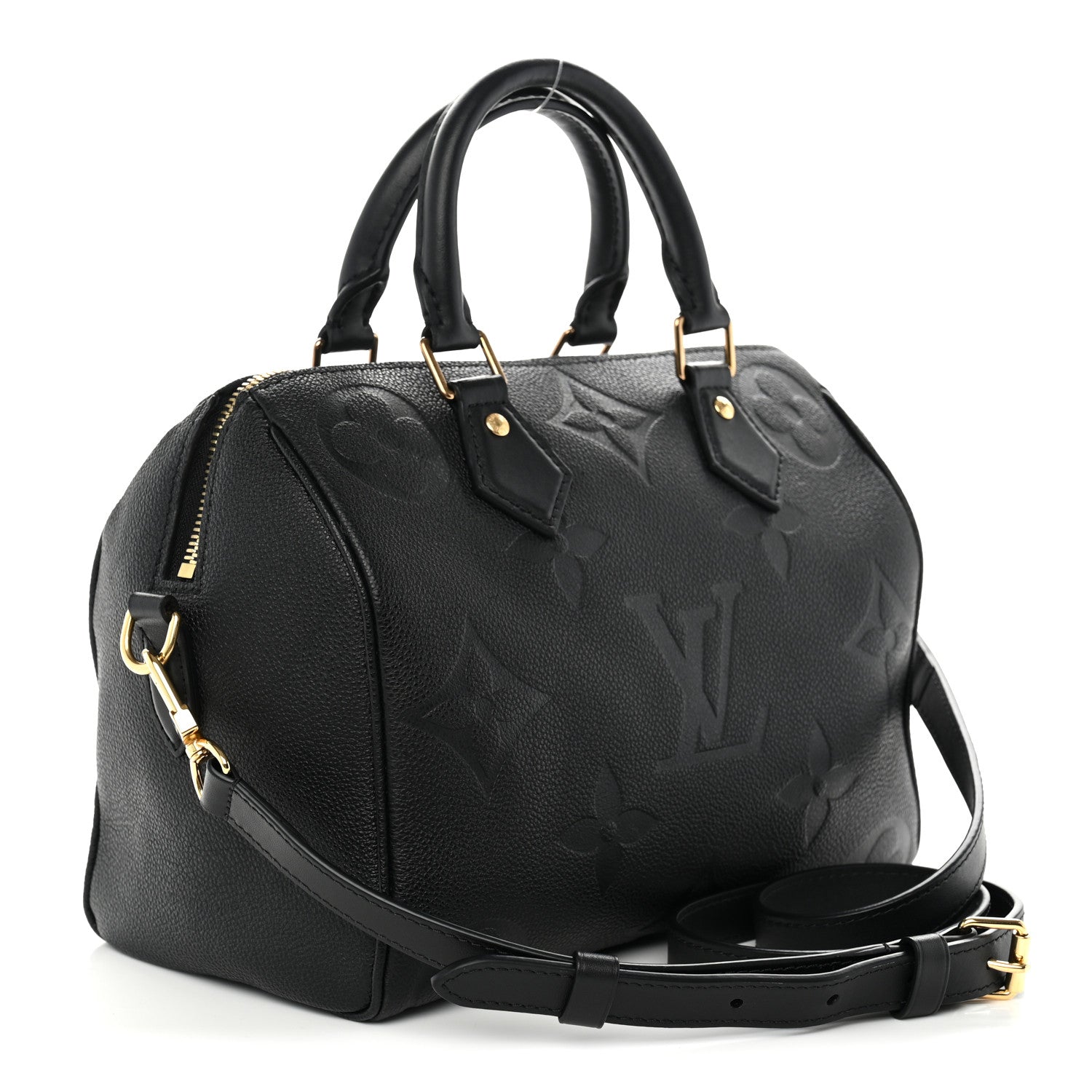 Louis Vuitton Empreinte Monogram Giant Speedy Bandouliere 25 Black 3 of 9