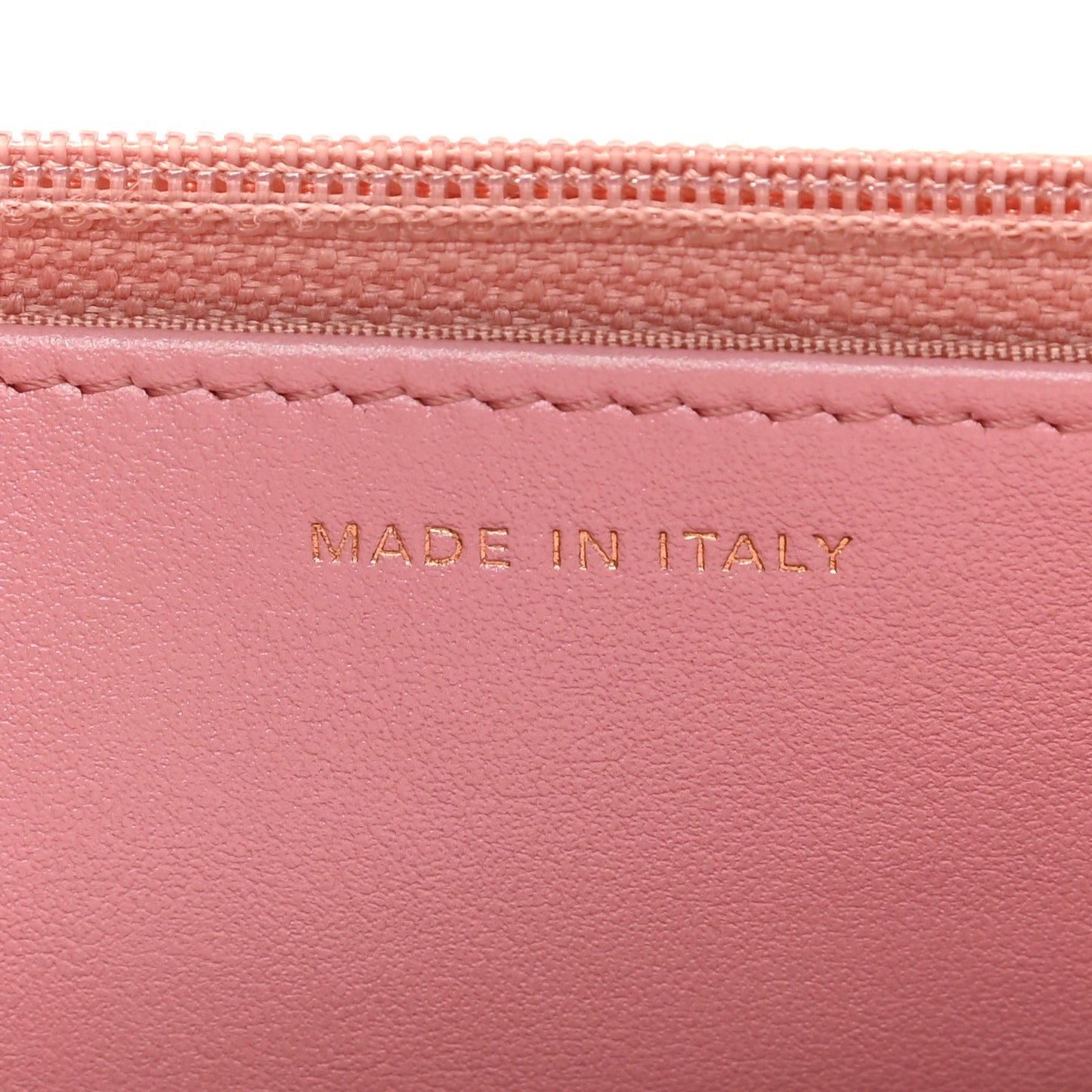 Iridescent Caviar Quilted Wallet on Chain WOC Rose Pink