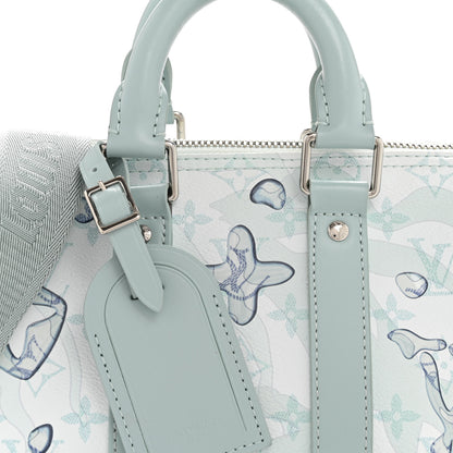 Louis Vuitton Monogram Aquagarden Keepall Bandouliere 25 Crystal Blue 7 of 9