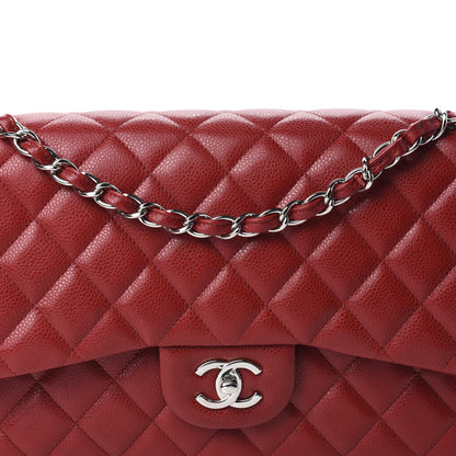 Chanel Caviar Quilted Jumbo Double Flap Red 12 of 12