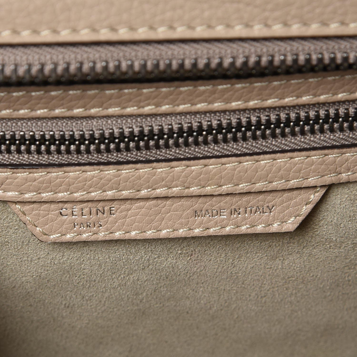 Celine Drummed Calfskin Micro Luggage Dune 7 of 10