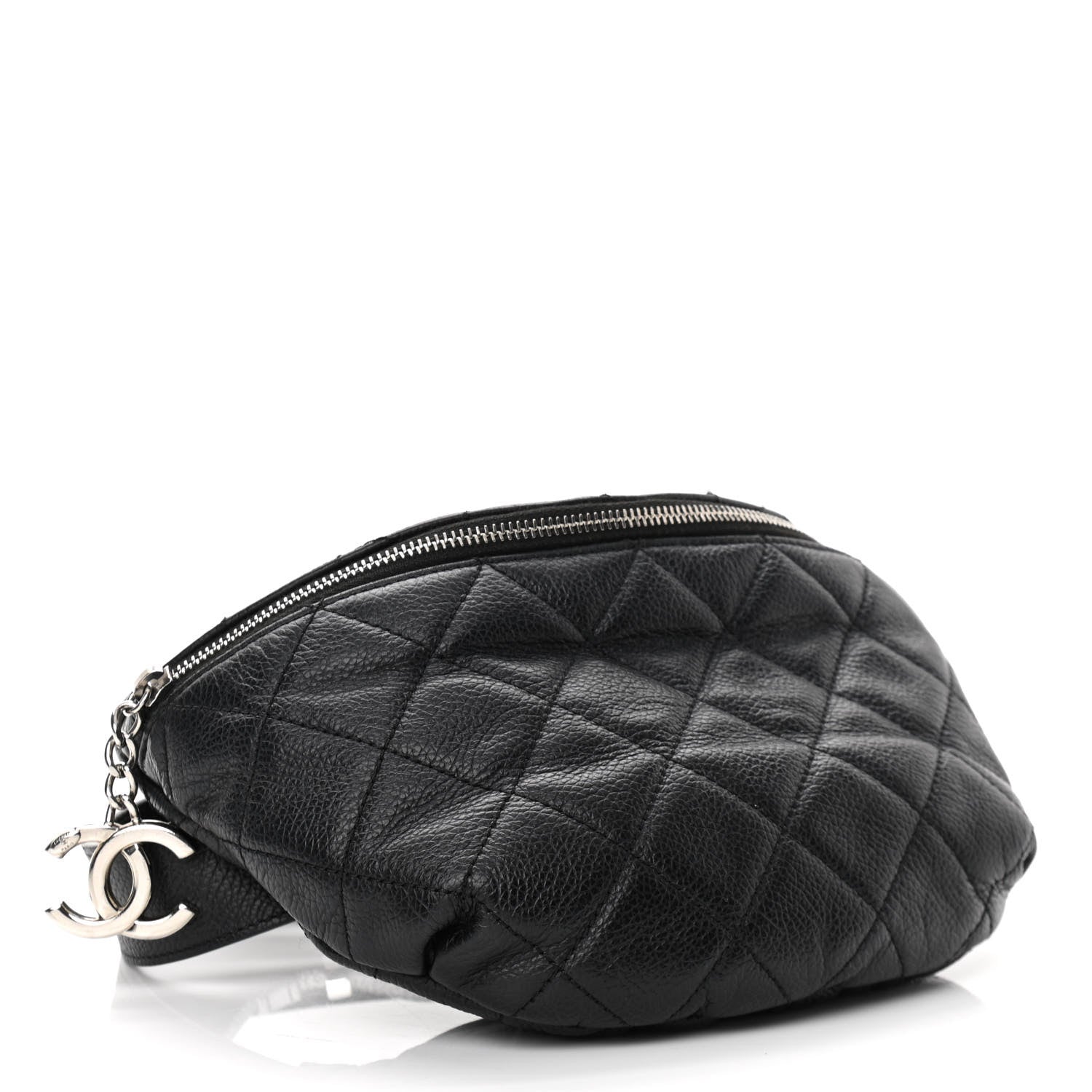 Chanel Grained Calfskin Quilted Waist Belt Bag Black 4 of 10