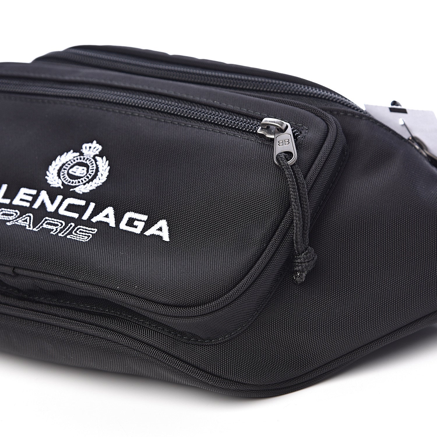 Balenciaga Nylon Crest Logo Embroidered Explorer Beltpack Black 10 of 11