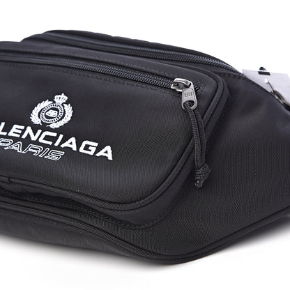 Balenciaga Nylon Crest Logo Embroidered Explorer Beltpack Black 10 of 11