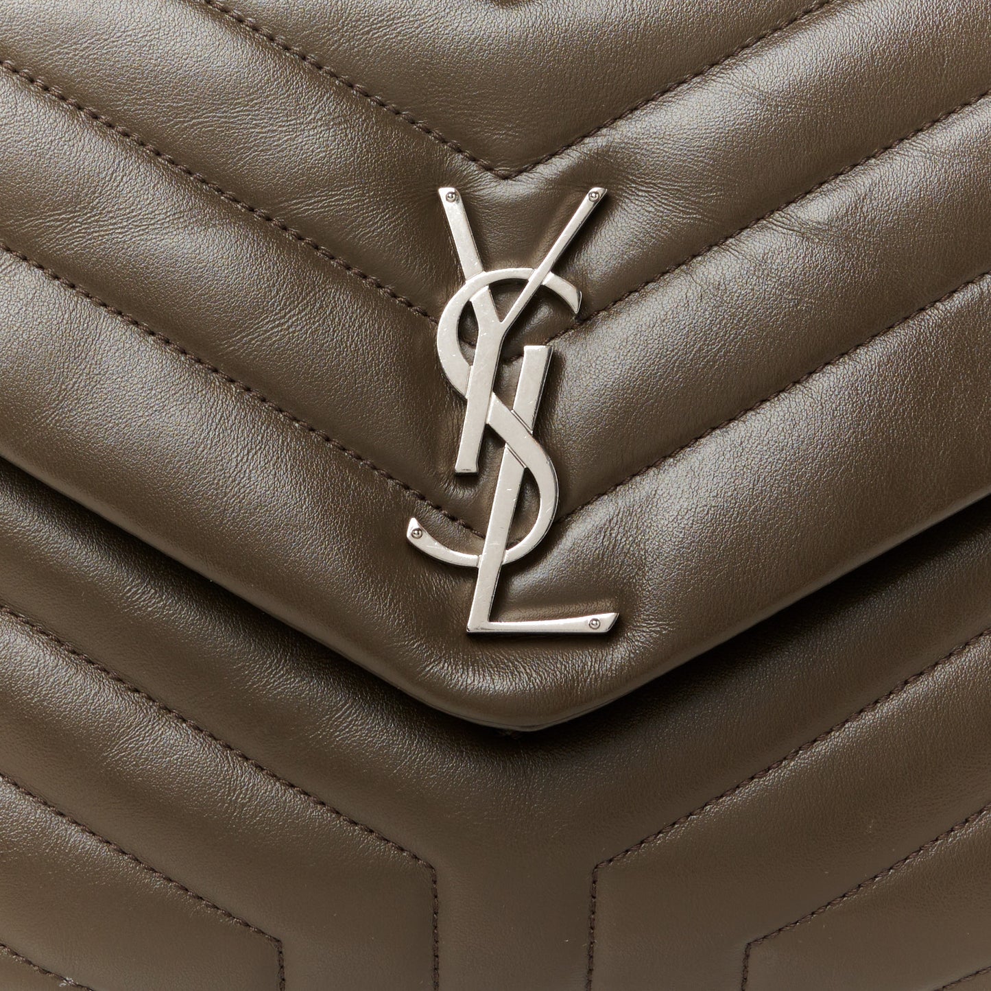 Calfskin Y Quilted Monogram Medium Loulou Chain Satchel Faggio