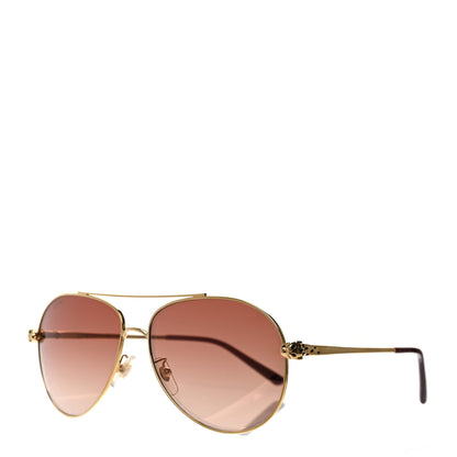Cartier Panthere De Cartier Aviator 140 Sunglasses Gold 1 of 7