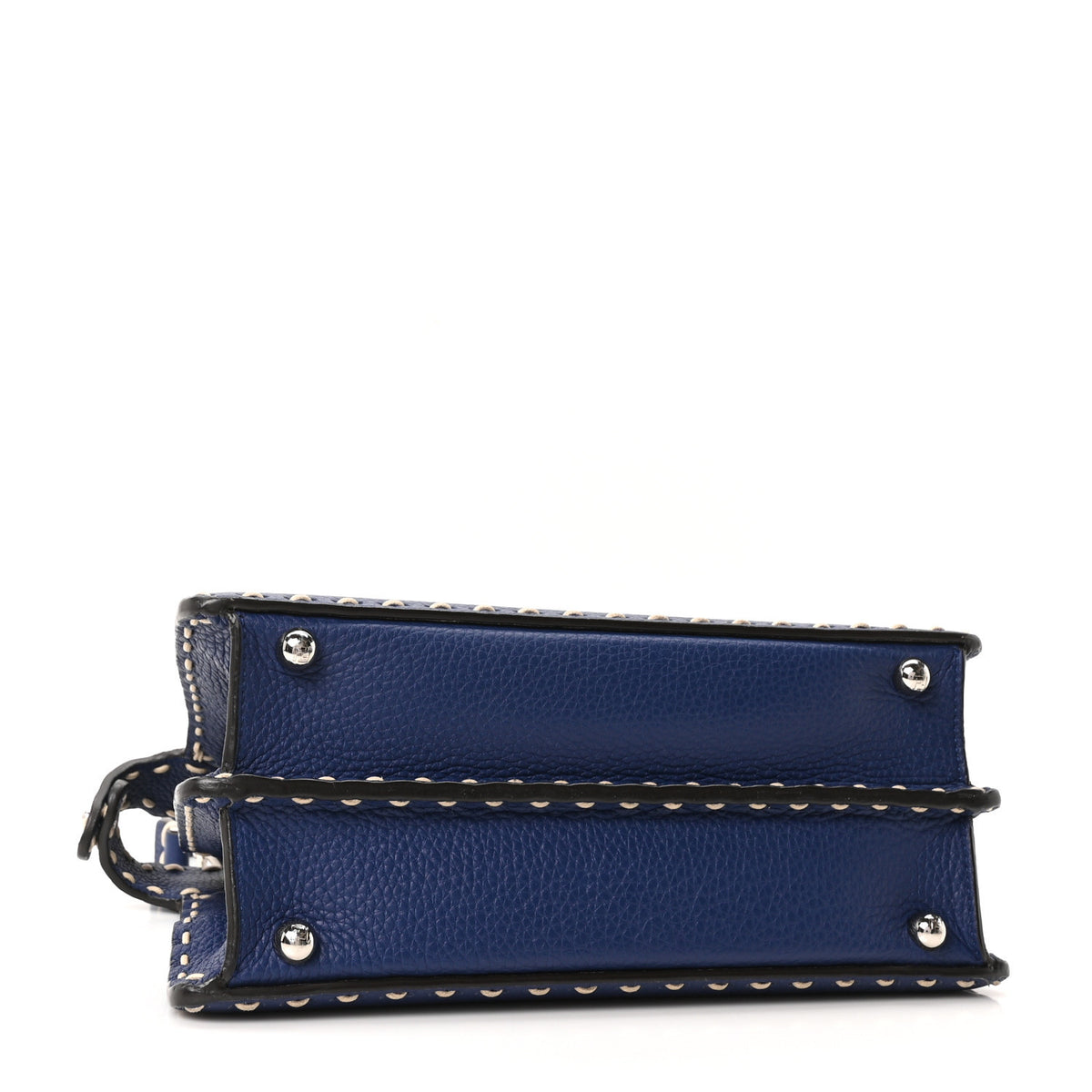 Fendi Cuoio Romano Selleria Chamois Small Peekaboo I SEE U Satchel Blue 4 of 9