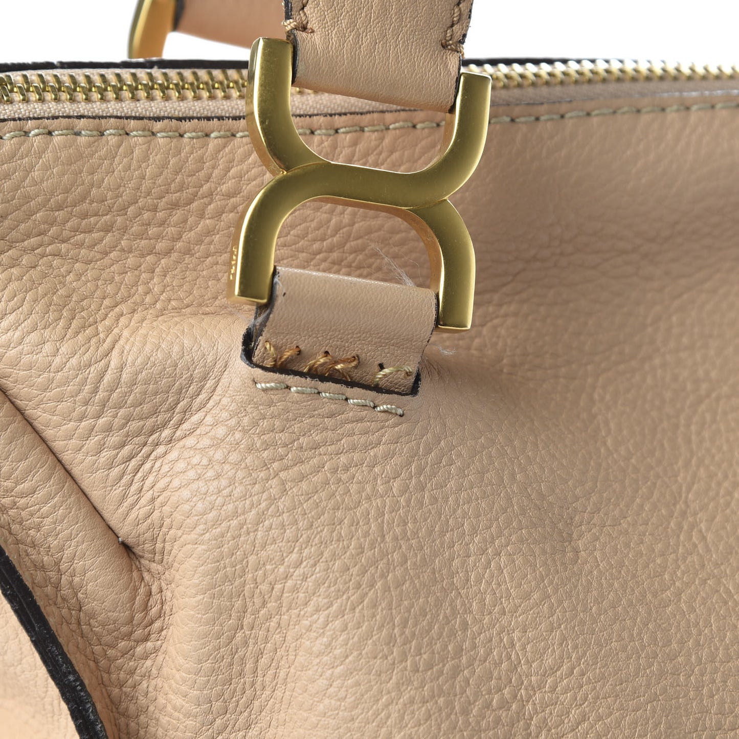 Calfskin Large Marcie Satchel Light Tan