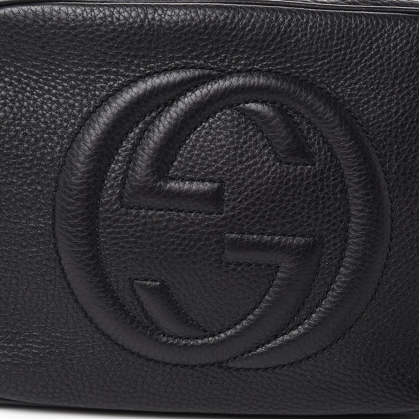 Pebbled Calfskin Small Soho Disco Bag Black