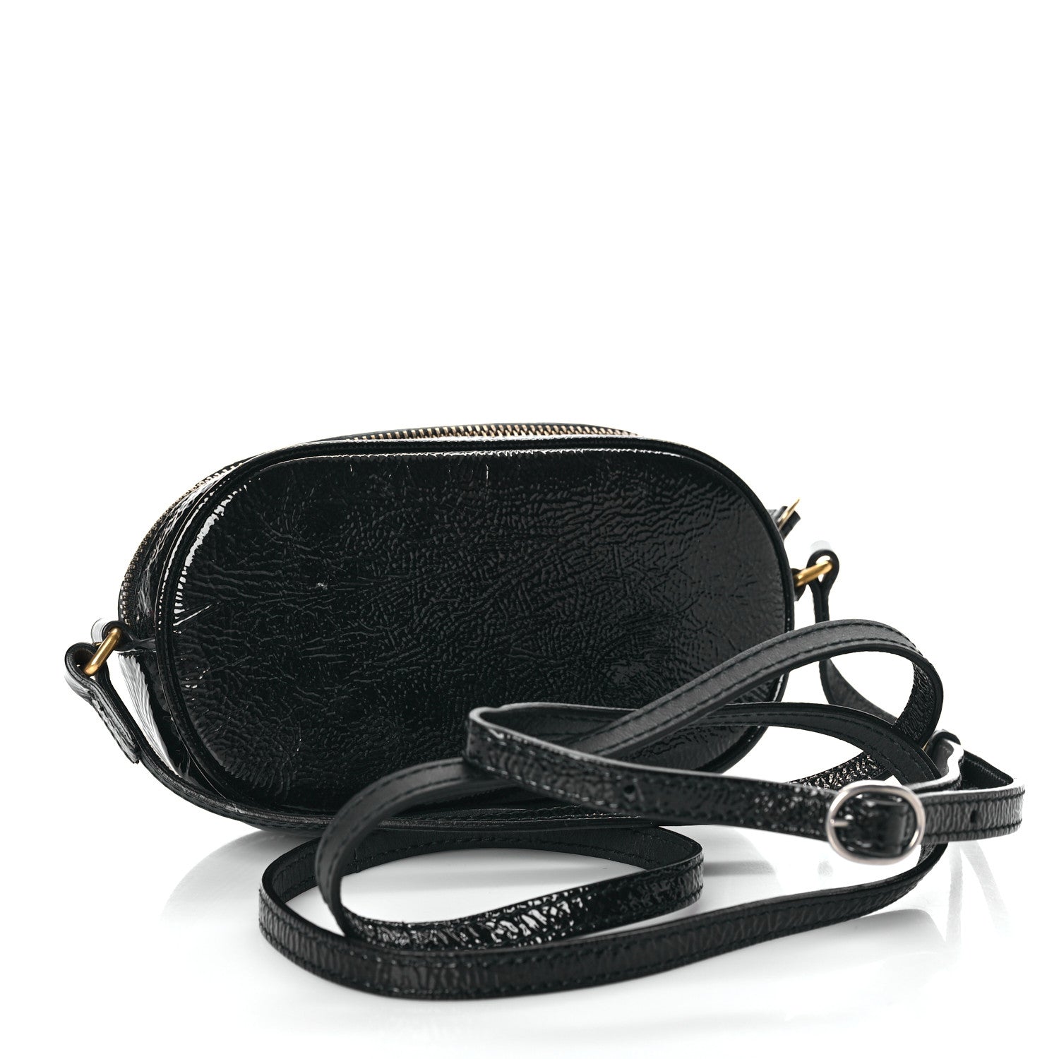 Gucci Patent Rubber Game Patch Logo Crossbody Bag Black 3 of 11