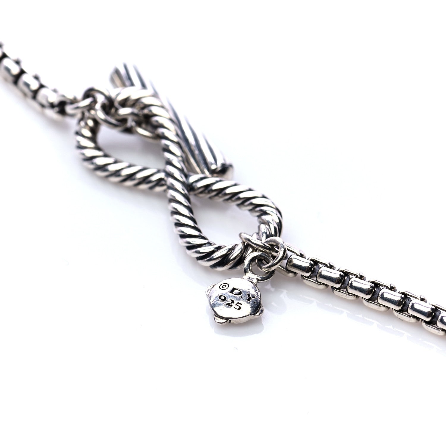 David Yurman Sterling Silver Black Onyx Infinity Necklace 4 of 6