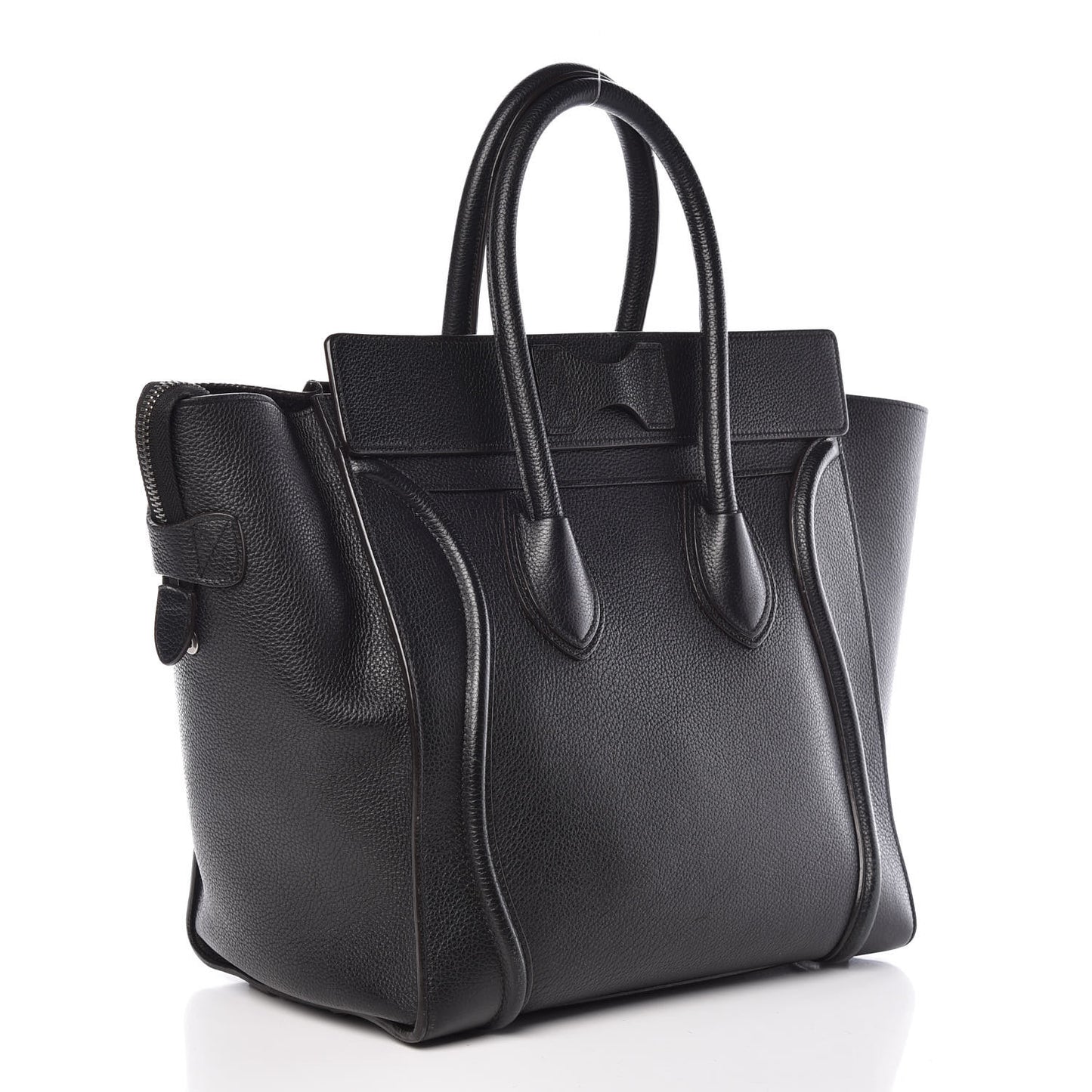 Drummed Calfskin Mini Luggage Black